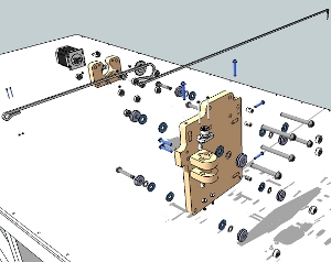 Exploded view of the Y-axis portion of the blackFoot CNC Machine